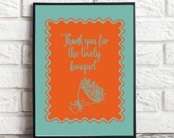 Thank You Bouquet Print – Floral Cardstock Wall Art (A5, 8x10, A4, A3)