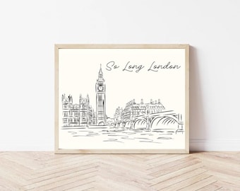 So Long London Inspired Wall Art - Taylor Swift Print - A4, A3, 8x10, A5 Print - Tortured Poets Department Wall Print - Swiftie Wall Art