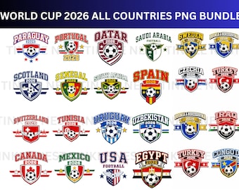 2026 Football Teams PNG Bundle, USA, Canada, Mexico, Soccer World-Cup Designs Sublimation (Digital Download)