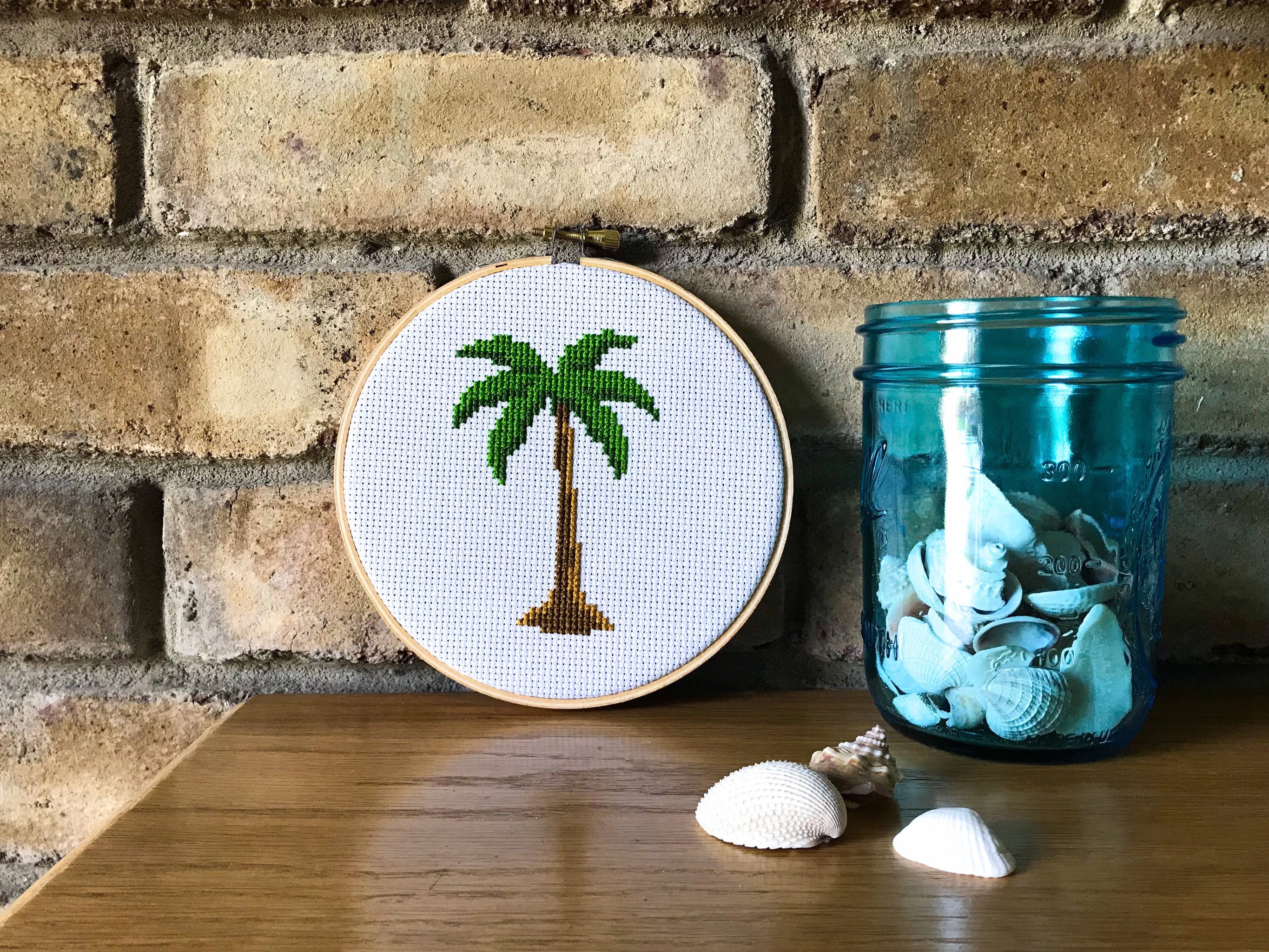 Palm Tree Cross Stitch Pattern Summer Cross Stitch Pattern | Etsy