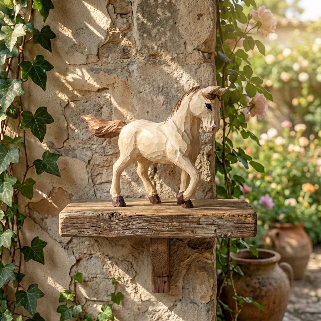 Rustic Pony Whimsical Hand Carved Wooden Horse Figurine Rustic Pony Sculpture ...