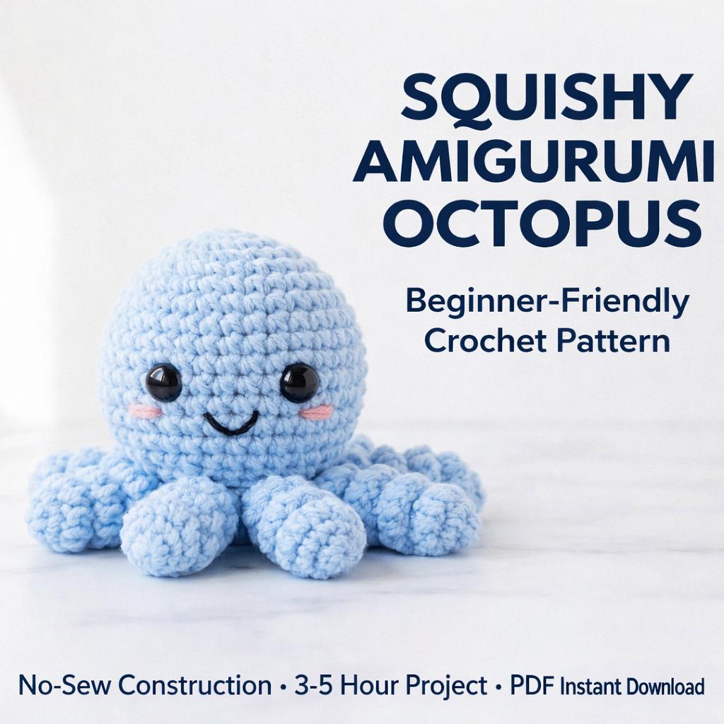 30 Octopus Crochet Patterns for Amigurumi, Plushies, Keychains, and Statement Makes 31 Squishy No-Sew Octopus Pattern