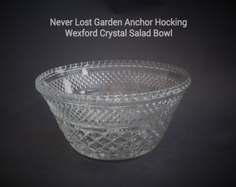 Vintage Wexford Anchor Hocking Glass Salad Bowl Wexford Pattern Anchor Hocking Medium Bowl Kitschy Mid Century Wexford Bowl