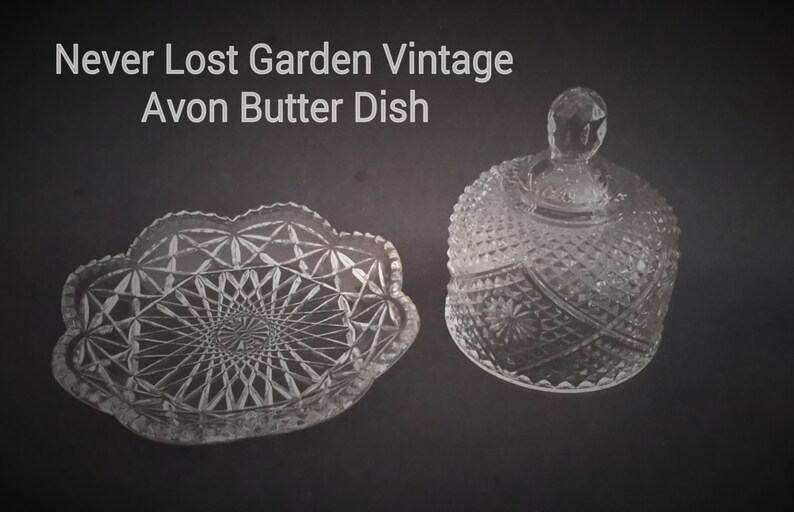 Avon Crystal Butter Dish Amber Fostoria Vintage Etsy
