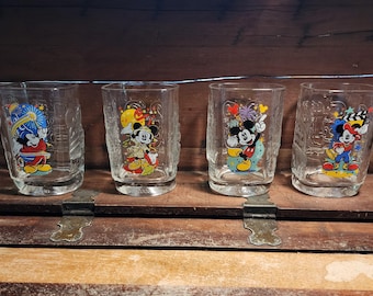 Disney Mickey Mouse 2000 Millennial Celebration Magic Kingdom Glass McDonald's Vintage
