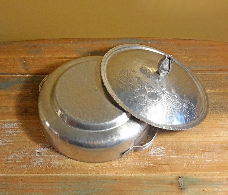 Rodney Kent Hammered Aluminum Tulip Casserole Dish With Lid Etsy