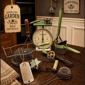 Country Farmhouse Kitchen Utensil Scale Grater Vintage