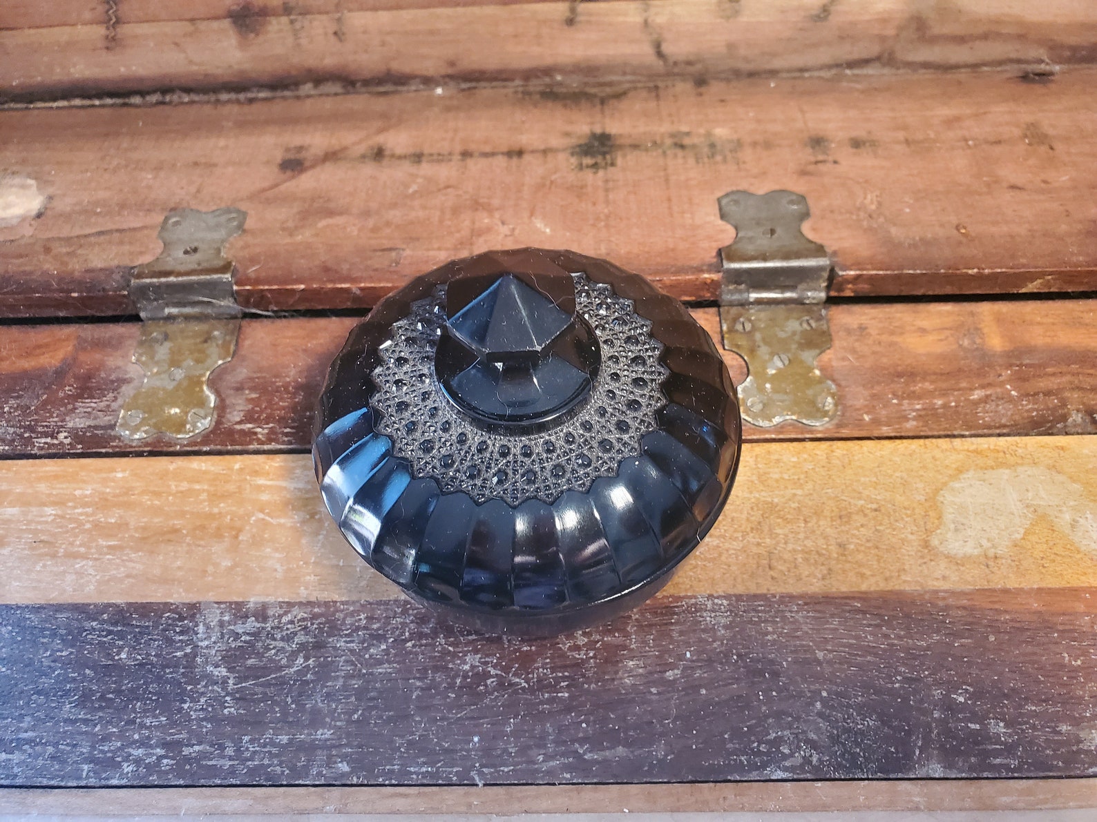 Ebony Black Candy Dish Lid LE Smith Glass Company Vintage Etsy