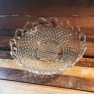 Lace Edge Clear Glass Large Serving Bowl Imperial Glass Company Vintage