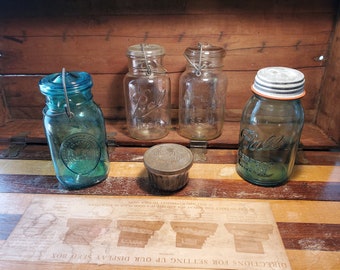 Glass Canning Jars Kerr Ball Ideal Atlas EZ Seal
