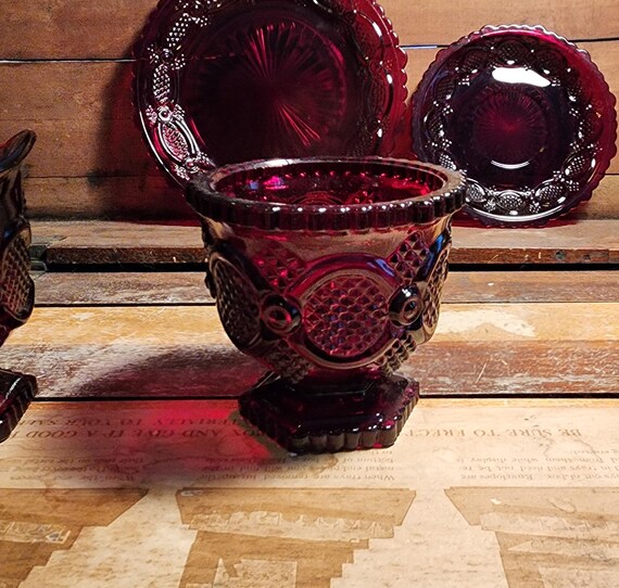 Ruby Red Glass Avon 1876 Cape Cod Glassware - Etsy