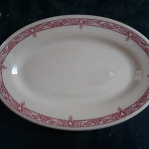Inca Ware Edgemere Shenango China Oval Plate Tan Restaurant Ware Vintage