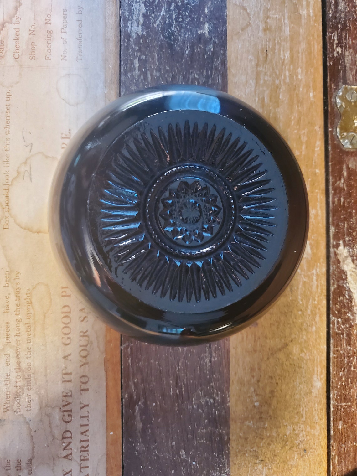 Ebony Black Candy Dish Lid LE Smith Glass Company Vintage Etsy