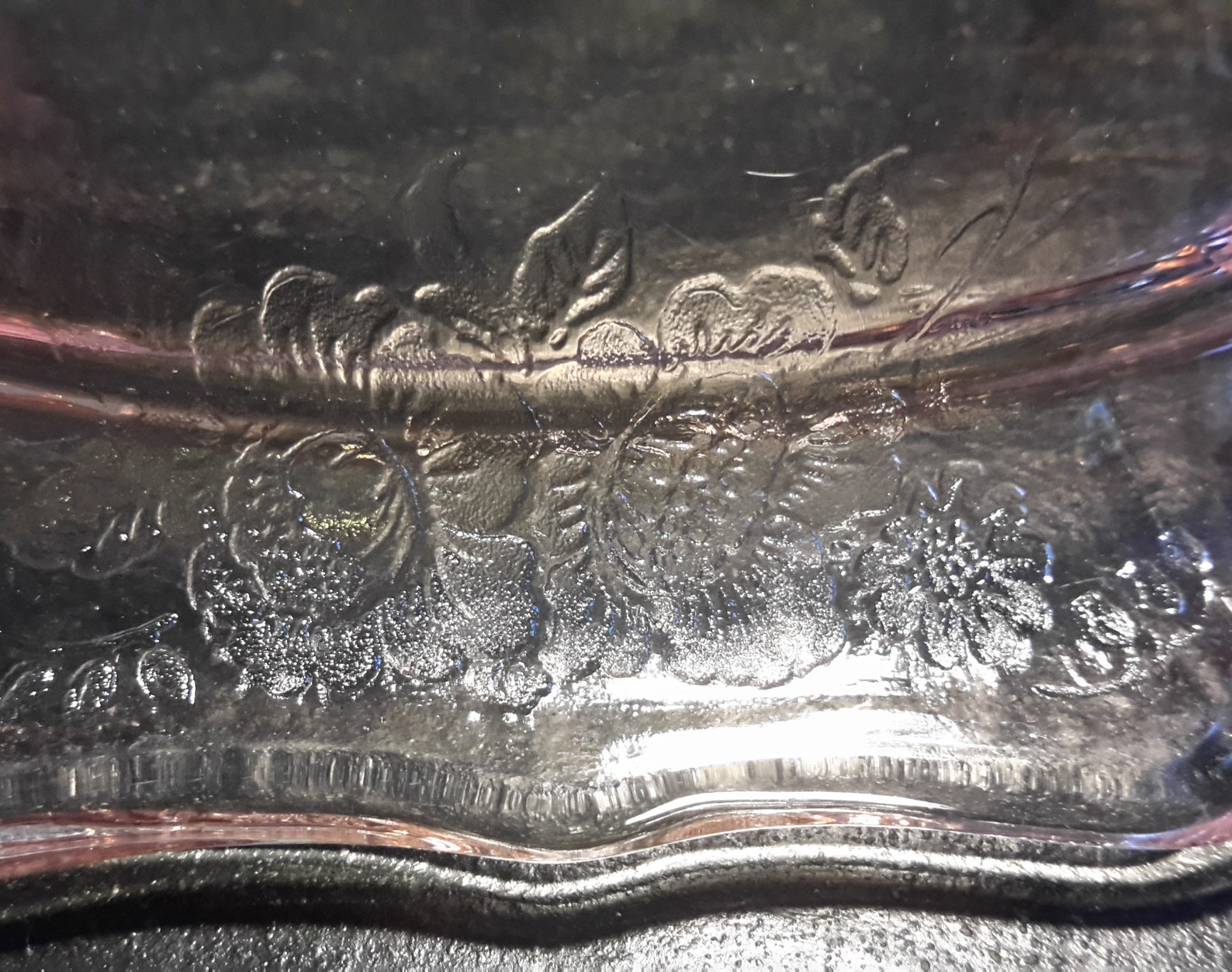 Serving Bowl Handles Pink Mayfair Open Rose Hocking Glass Etsy