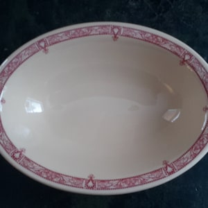 Inca Ware Edgemere Shenango China Oval Serving Bowl Tan Restaurant Ware Vintage