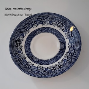 Blue Willow Transfer Saucer Churchill Vintage