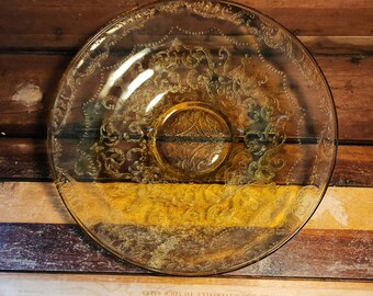 Console Bowl Madrid Amber Federal Glass Vintage