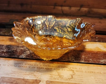 Bowl Loganberry Carnival Tri Oval Bowl Indiana Glass Vintage