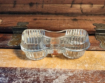 Salt and Pepper Holder Toothpick Tray Glass Swivel Vintage