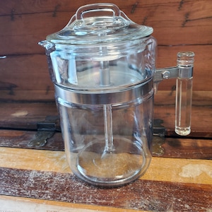 Glass Pyrex Flameware 6 Cup Coffee Maker 7826 Vintage