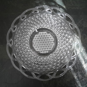 Plate Lace Edge Clear Glass Plate 10 1/2 Inch Imperial Glass Company Vintage
