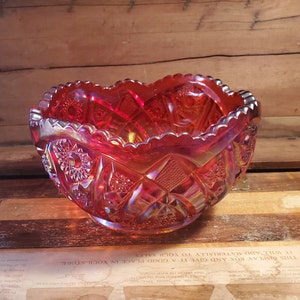Red Carnival Glass Bowl - Gaslight Square Shoppes