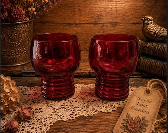Shaeffer Ruby Tumblers Imperial Glass Company Vintage