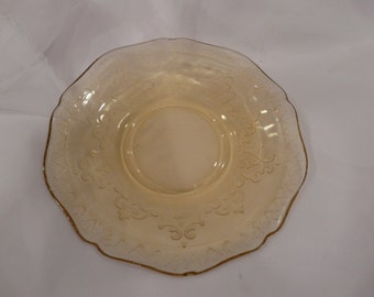 Patrician Spoke Saucer Federal Glass Golden Glo Vintage