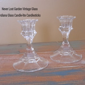 Indiana Glass Candle-lite Candlesticks Vintage