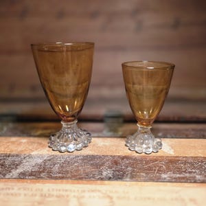 Juice Water Goblet Amber Glass Berwick Boopie Anchor Hocking Vintage