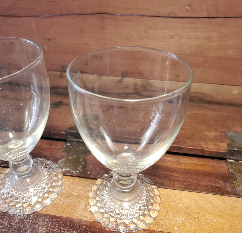 Bubble Foot Clear Glass Water Goblet Anchor Hocking Vintage Etsy