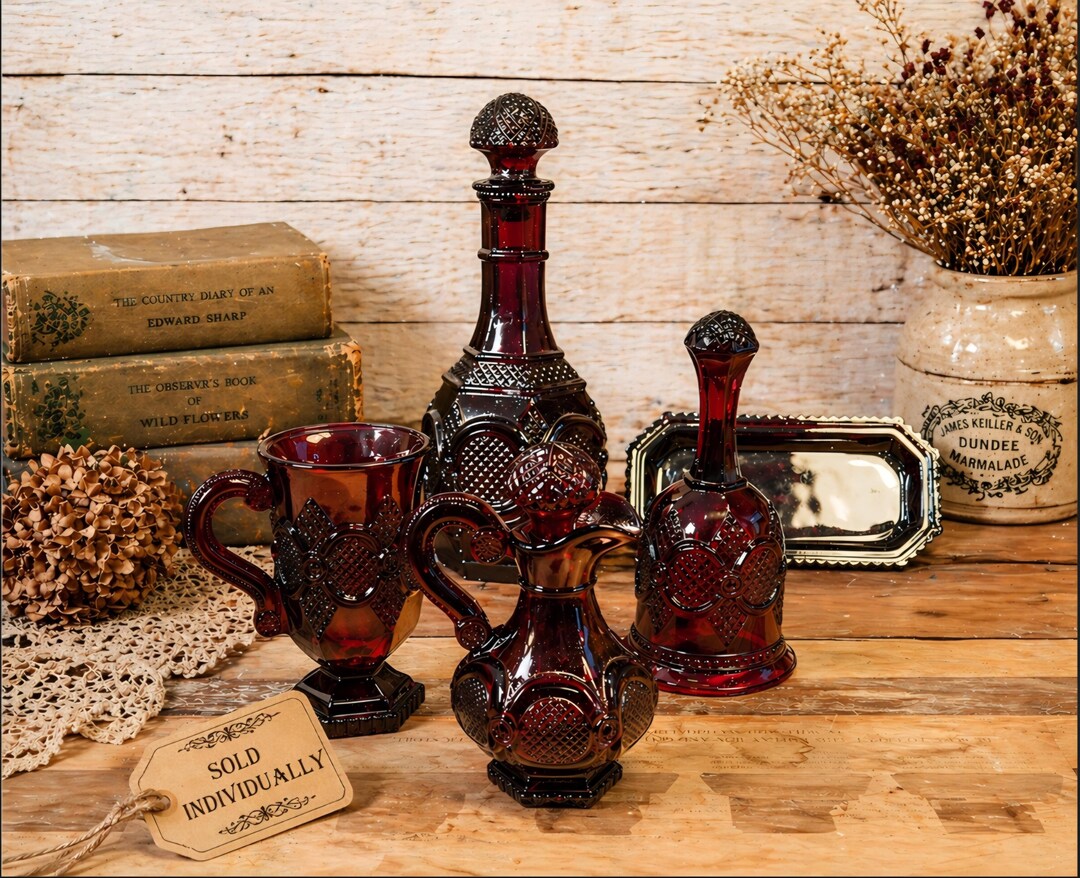 Ruby Red Glass Avon 1876 Cape Cod Glassware - Etsy
