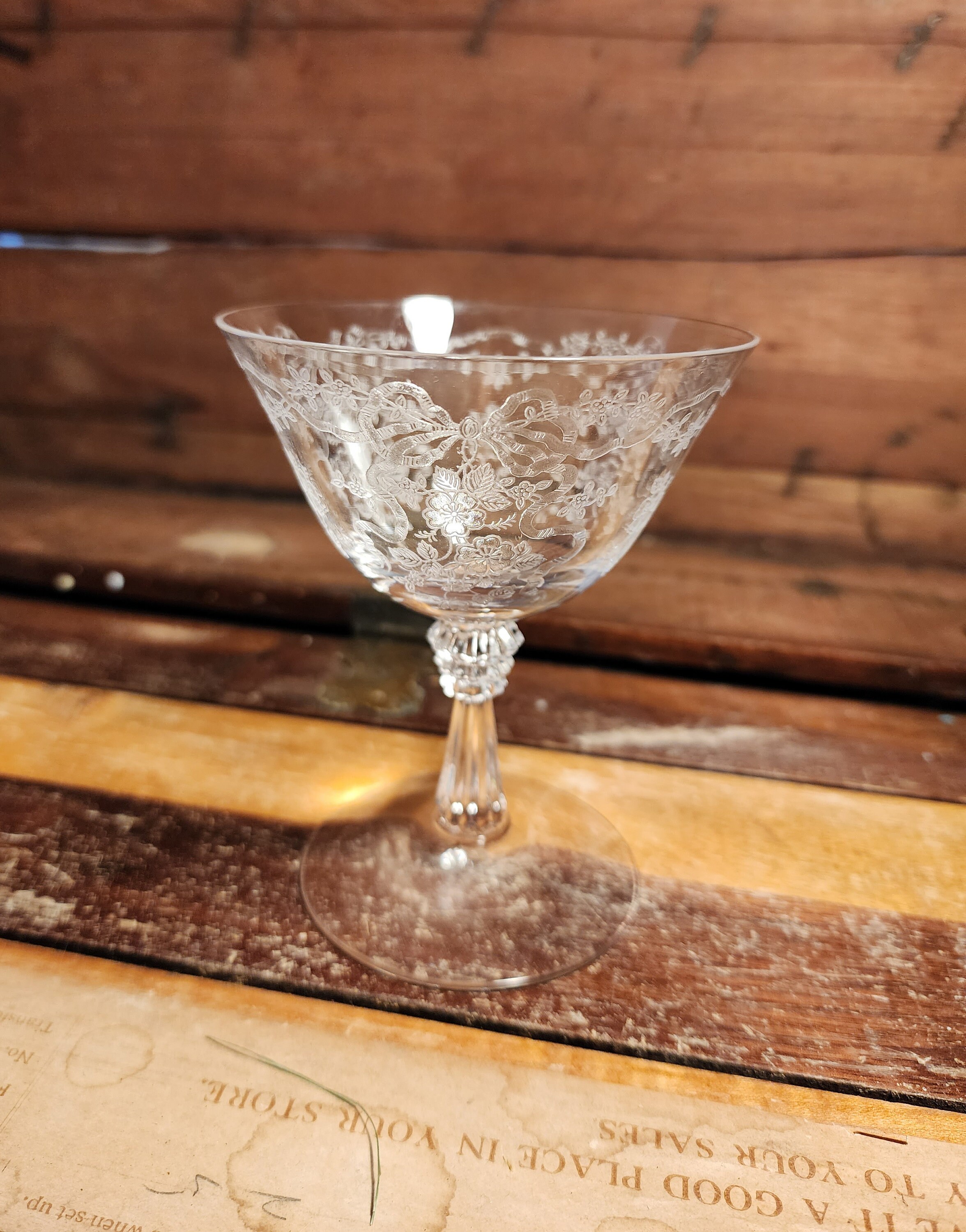 Romance Fostoria Glass Etched Stemware Vintage - Etsy