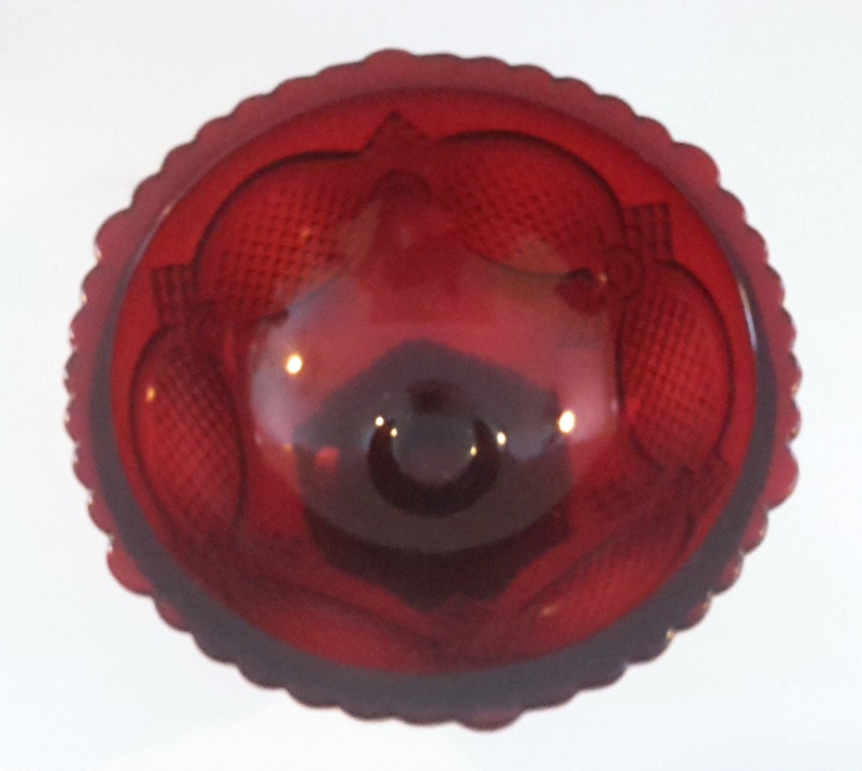 Ruby Red Pedestal Bowl Avon 1876 Cape Cod Etsy