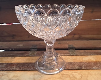 Large Thick Glass Compote Victoria Bakewell, Pears and Company Glass Antique