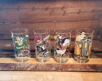Buzz Buzzard Space Mouse Smedly Chilly Willy Knothead Splinter Woody Hamburgler Glass Tumbler Vintage