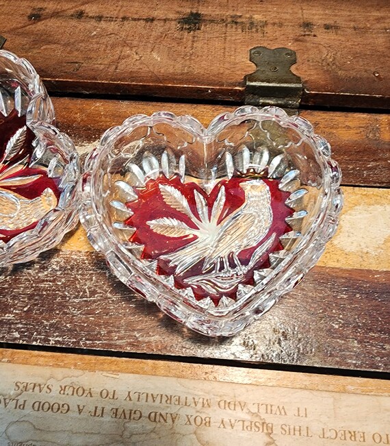 Crystal Heart Trinket Box Byrdes Ruby Collection … - image 4