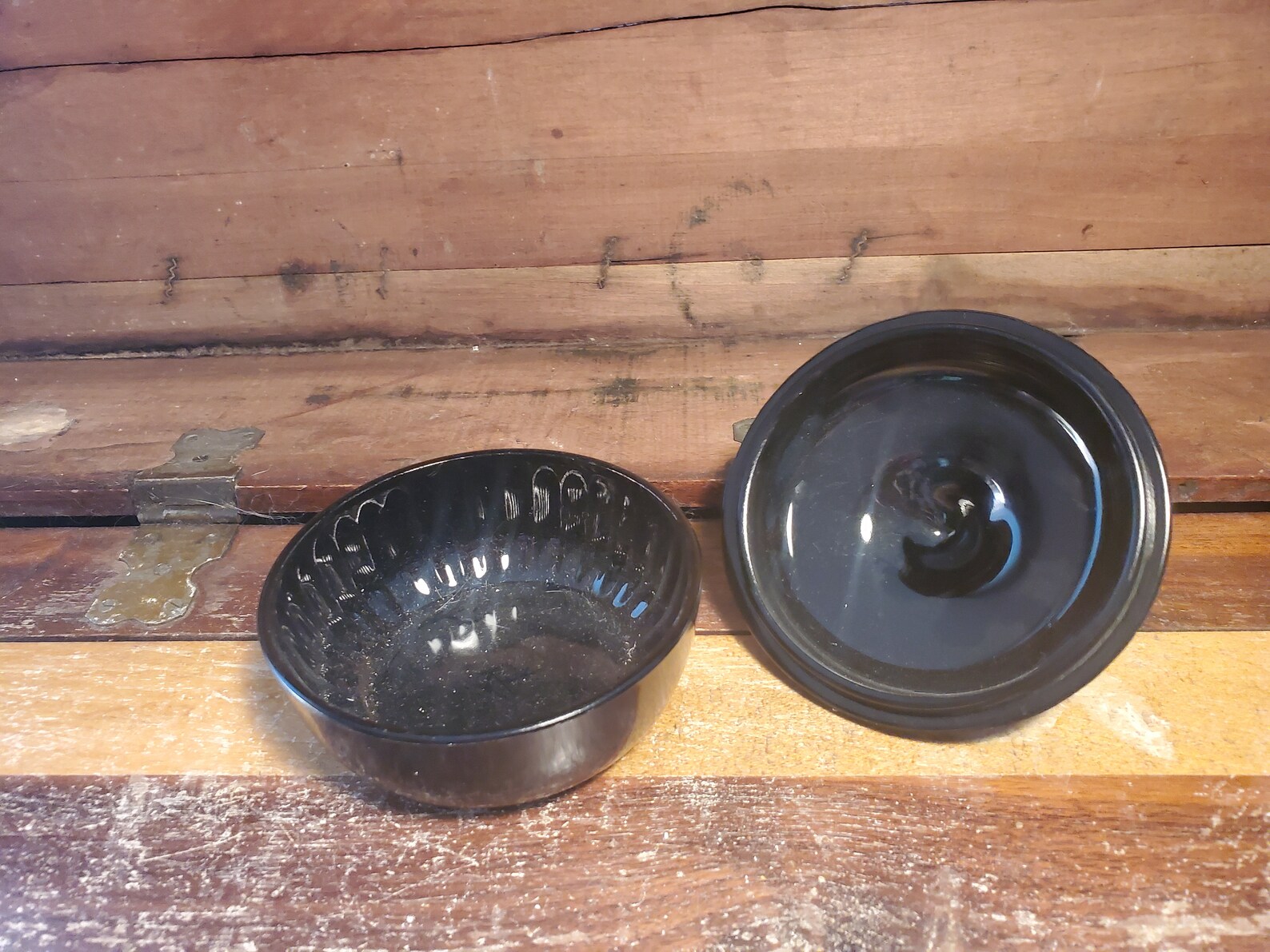 Ebony Black Candy Dish Lid LE Smith Glass Company Vintage Etsy