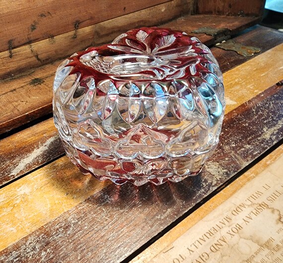 Crystal Heart Trinket Box Byrdes Ruby Collection … - image 1