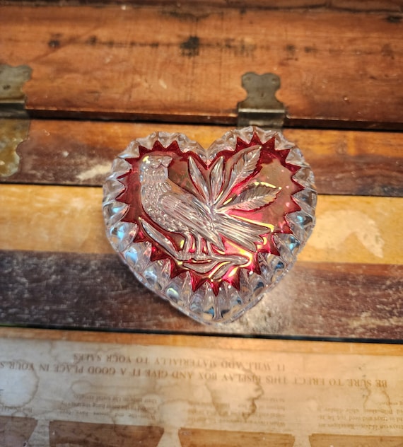 Crystal Heart Trinket Box Byrdes Ruby Collection … - image 2