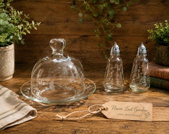 Covered Dome Cheese Butter Plate, Shakers Princess House Heritage Vintage