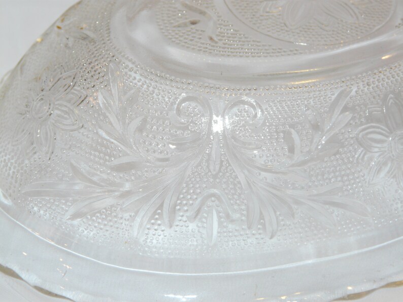 Vintage Oval Bowl Sandwich Pattern Anchor Hocking