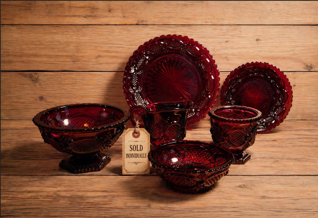 Ruby Red Glass Avon 1876 Cape Cod Glassware - Etsy