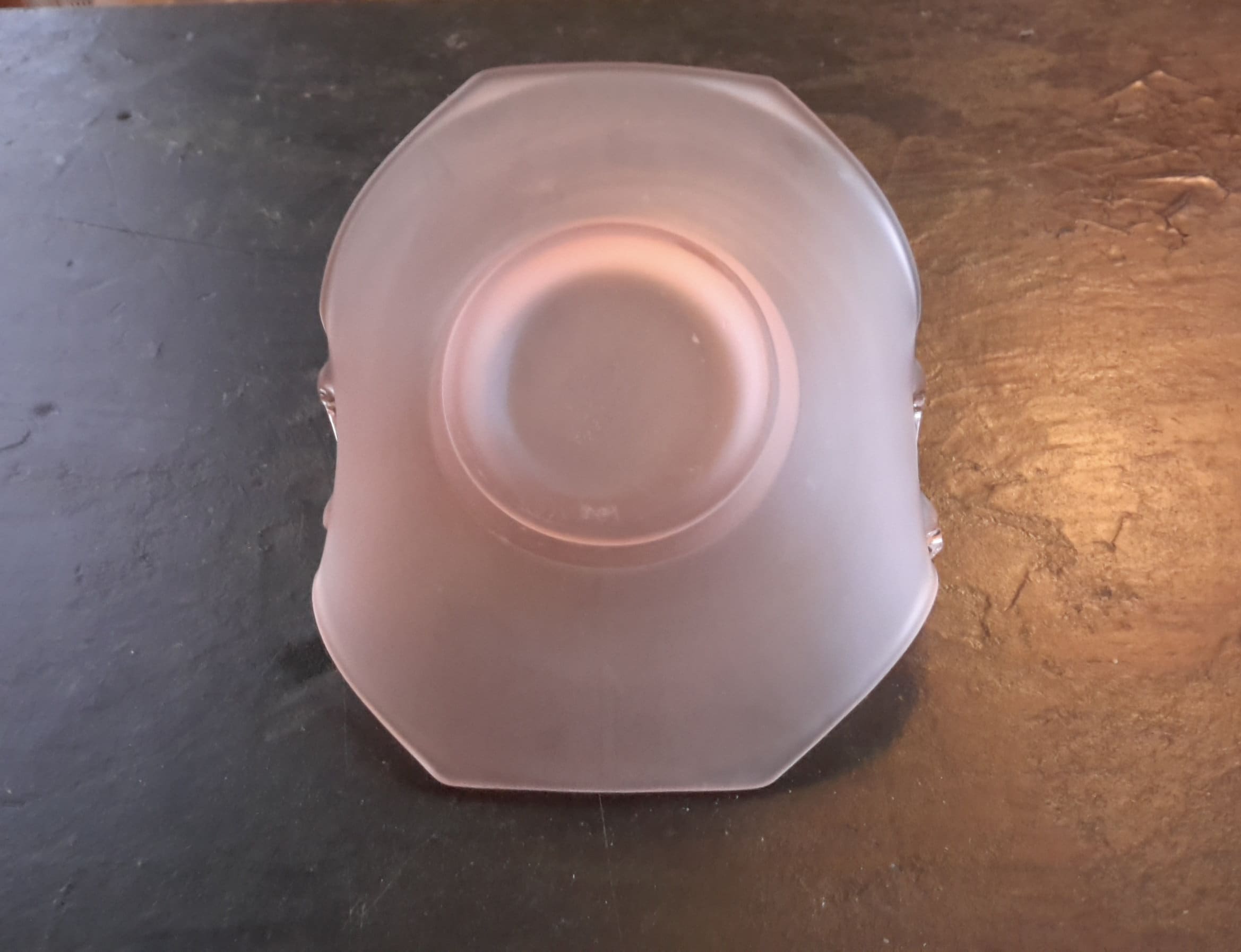 Satin Pink Glass Bon Bon Octagon Handled Lancaster Vintage - Etsy