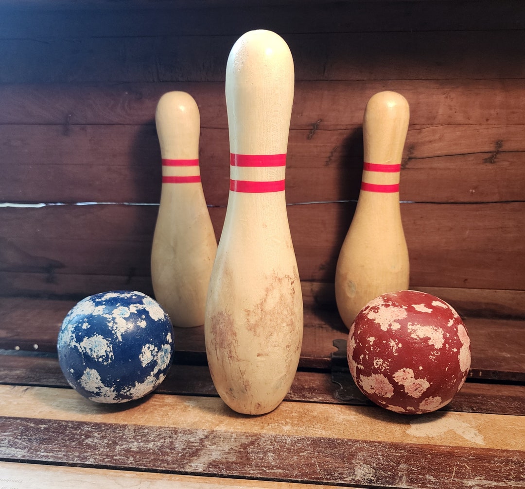 Garden Lawn Skittles Bowling Wooden Pin Ball Individually Sold