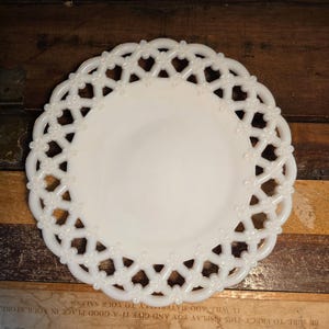 Luncheon Plate Forget Me Not Openwork Westmoreland Glass Company Vintage