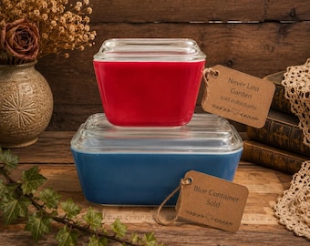 保存容器・ケース (138) Old Pyrex Refrigerator Dish 3Set Pyrex Refrigerator Dish Vintage - Etsy