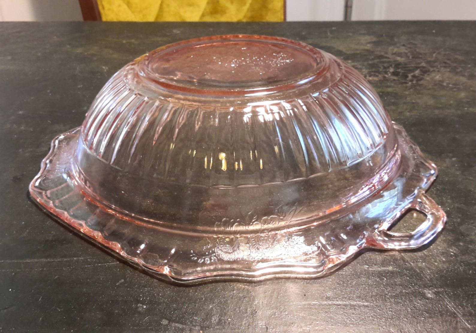 Serving Bowl Handles Pink Mayfair Open Rose Hocking Glass Etsy