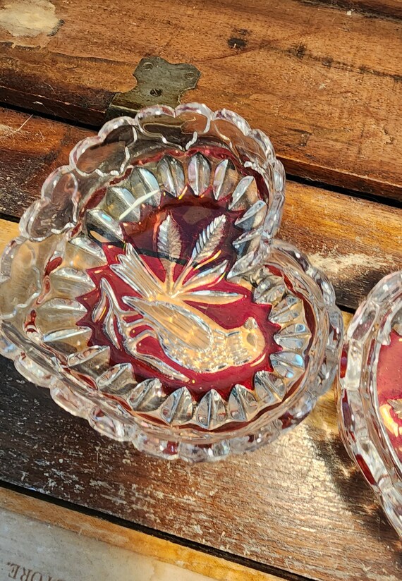 Crystal Heart Trinket Box Byrdes Ruby Collection … - image 3