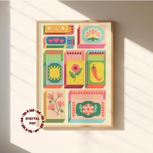 Matchboxes Cross Stitch Pattern (needlepoint compatible), Instant Download PDF Pattern